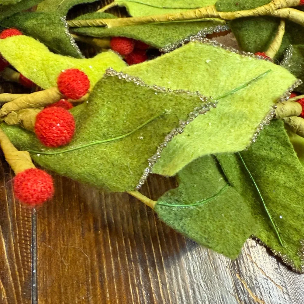 Festive Green and Red Berry Garland